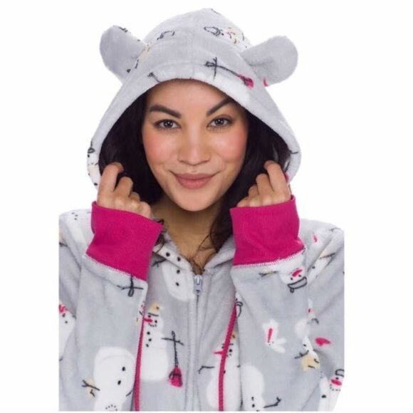 Munki Munki Snowman Adult One Piece Pajamas - Size XL - Picture 11 of 11